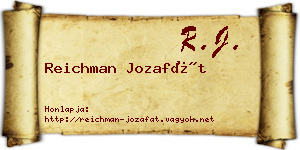 Reichman Jozafát névjegykártya